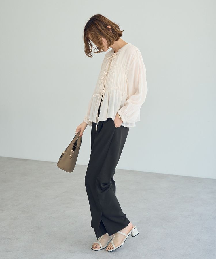 YECCA VECCA「リボンデザインシアーブラウス」|シャツ・ブラウス|