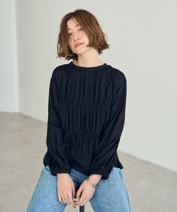 YECCA VECCA「リボンデザインシアーブラウス」|シャツ・ブラウス|