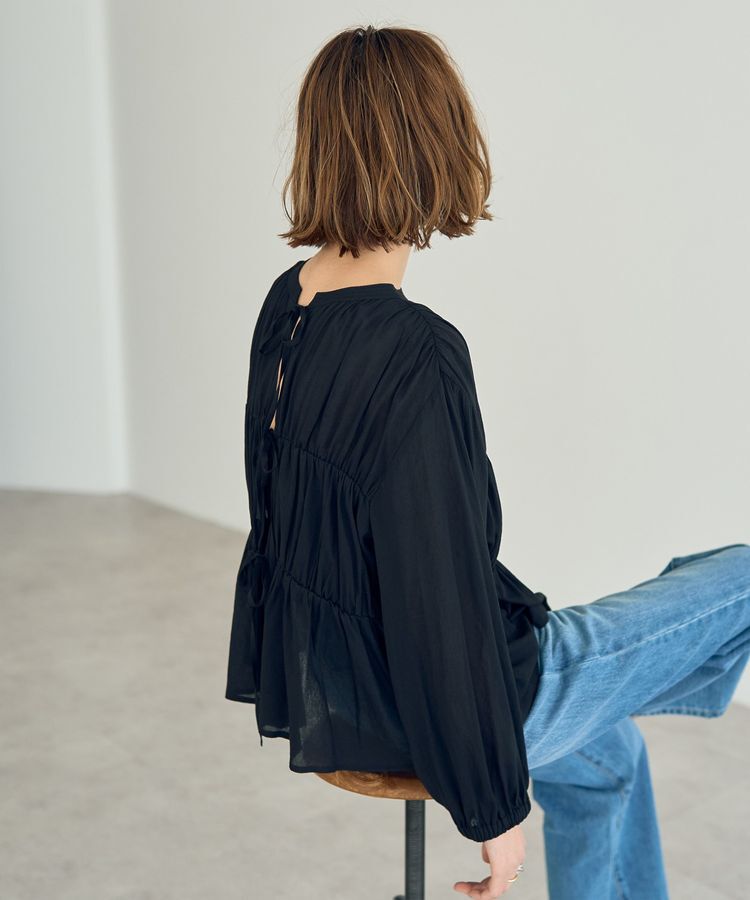 YECCA VECCA「リボンデザインシアーブラウス」|シャツ・ブラウス|