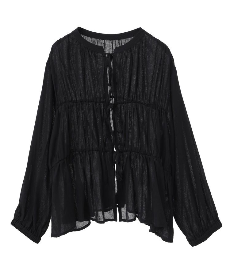 YECCA VECCA「リボンデザインシアーブラウス」|シャツ・ブラウス|