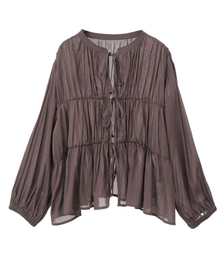 YECCA VECCA「リボンデザインシアーブラウス」|シャツ・ブラウス|