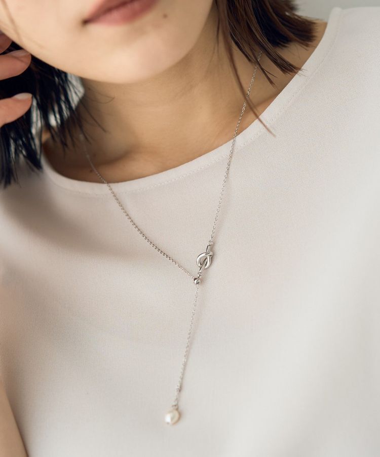 YECCA VECCA「淡水パールスライドラリエット」|ネックレス|Silver