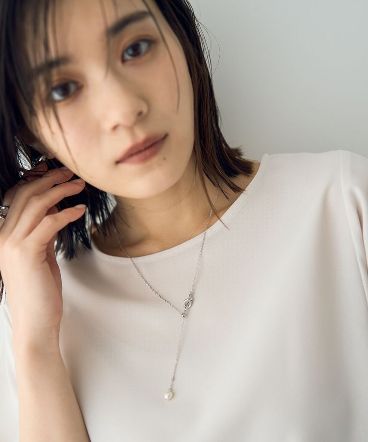 YECCA VECCA「淡水パールスライドラリエット」|ネックレス|