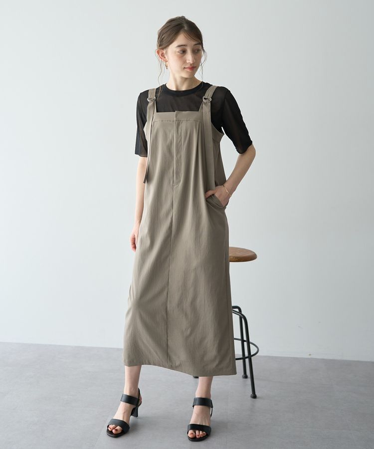 YECCA VECCA「ドライタッチサロペットスカート」|オールインワン|