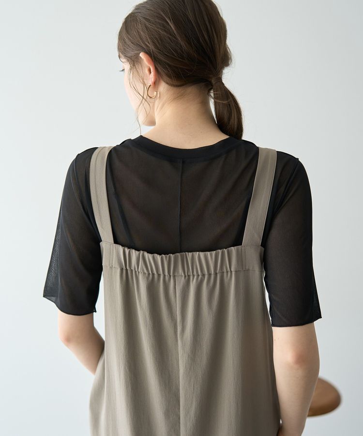 YECCA VECCA「ドライタッチサロペットスカート」|オールインワン|