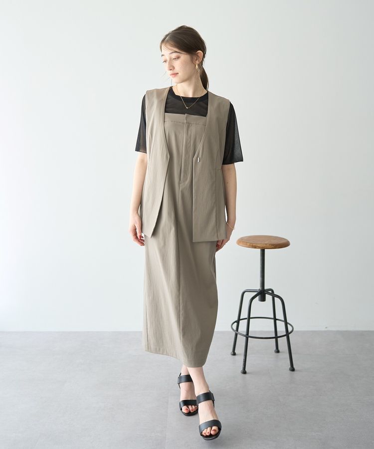 YECCA VECCA「ドライタッチサロペットスカート」|オールインワン|