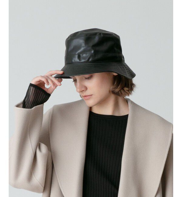 allureville「【GRILLO(グリーロ)】 ECO LEATHER BUCKET HAT」|ハット|ブラック