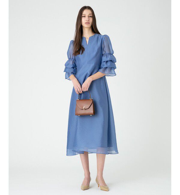 LOULOU WILLOUGHBY「【LOULOU WILLOUGHBY】ギャザーシフォンスリーブワンピース」|ワンピース|