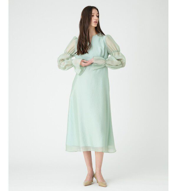 LOULOU WILLOUGHBY「【LOULOU WILLOUGHBY】ギャザーシフォンスリーブワンピース」|ワンピース|