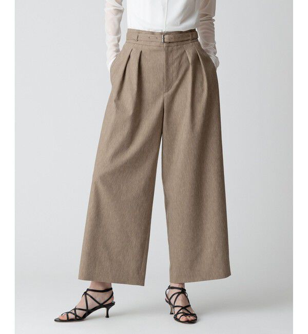allureville「【セットアップ対応可能】リネンツイルアンクルタックパンツ」|その他|ブラウン