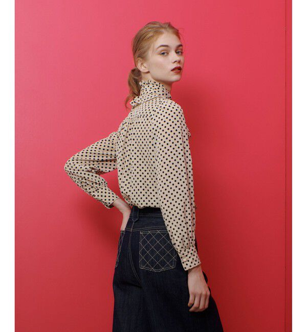 LOULOU WILLOUGHBY「【LOULOU WILLOUGHBY】◇ デシンドットフリルボウタイブラウス」|シャツ・ブラウス|