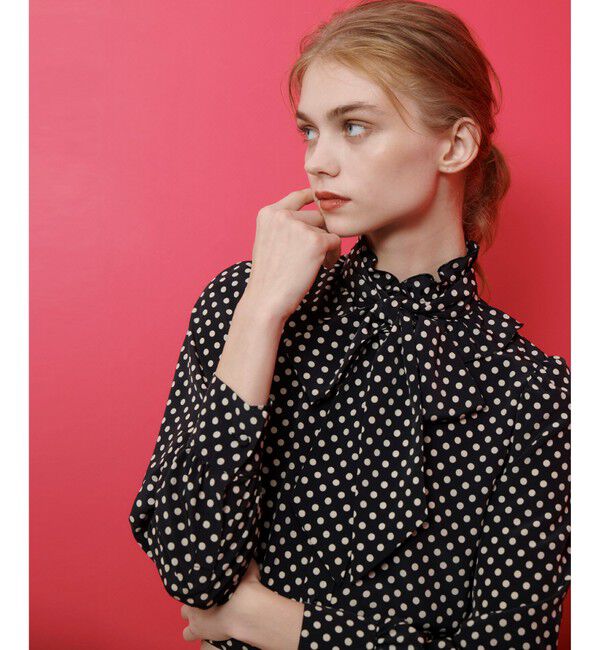 LOULOU WILLOUGHBY「【LOULOU WILLOUGHBY】◇ デシンドットフリルボウタイブラウス」|シャツ・ブラウス|