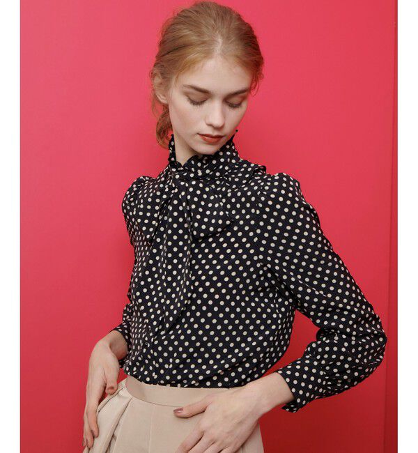 LOULOU WILLOUGHBY「【LOULOU WILLOUGHBY】◇ デシンドットフリルボウタイブラウス」|シャツ・ブラウス|