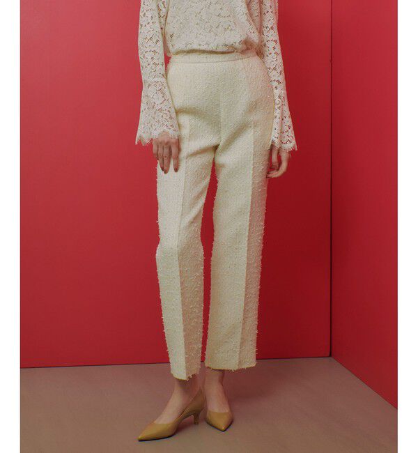 LOULOU WILLOUGHBY「【LOULOU WILLOUGHBY】ファンシーツイードパンツ」|スラックス|オフホワイト