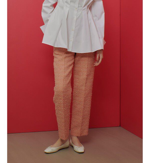 LOULOU WILLOUGHBY「【LOULOU WILLOUGHBY】ファンシーツイードパンツ」|スラックス|ピンク