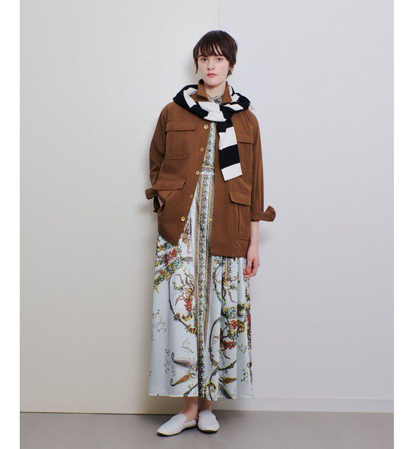 allureville「RATTIスカーフプリントノースリーブワンピース」|ワンピース|