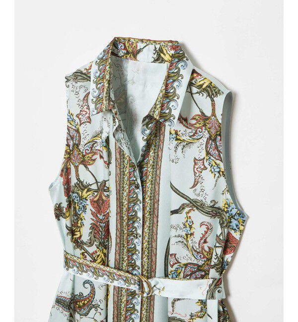 allureville「RATTIスカーフプリントノースリーブワンピース」|ワンピース|