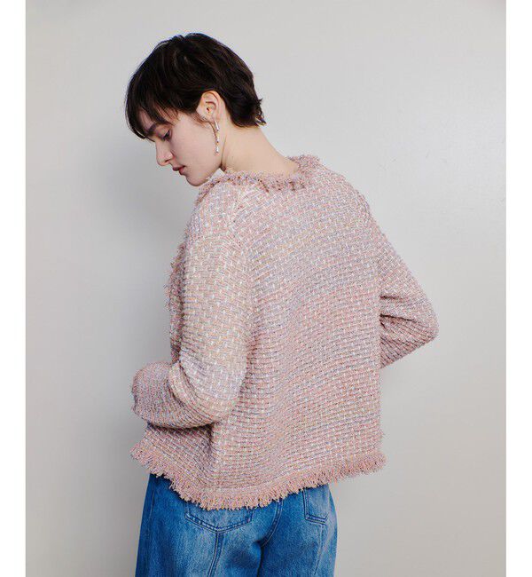 allureville「ミックスツイードニットジャケット」|ニット・セーター|