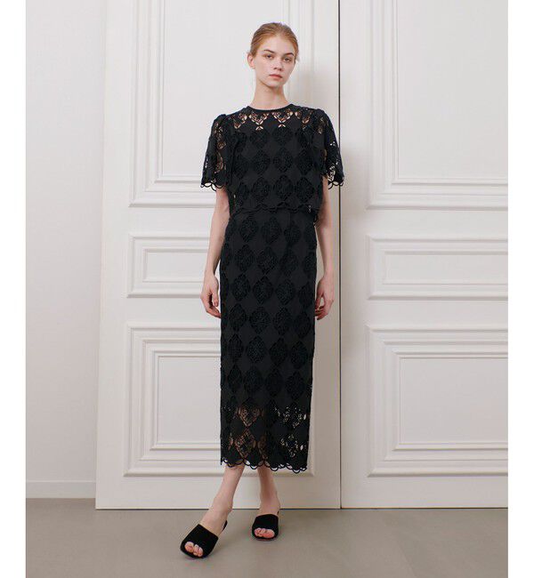 LOULOU WILLOUGHBY「【LOULOU WILLOUGHBY】タフタシシュウタイトスカート」|タイト|