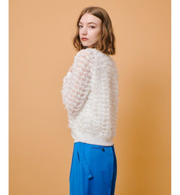 allureville「シアーカットジャガードカーディガン」|カーディガン|