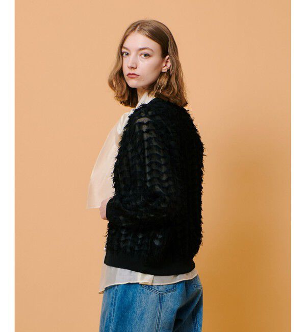 allureville「シアーカットジャガードカーディガン」|カーディガン|