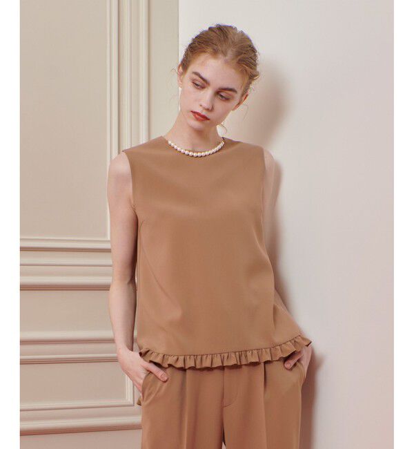 LOULOU WILLOUGHBY「【LOULOU WILLOUGHBY】パールネックレス付きフリルブラウス」|シャツ・ブラウス|