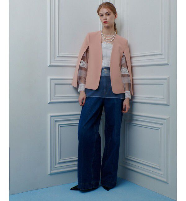 LOULOU WILLOUGHBY「【LOULOU WILLOUGHBY】ハイウエストワイドデニムパンツ」|デニム|