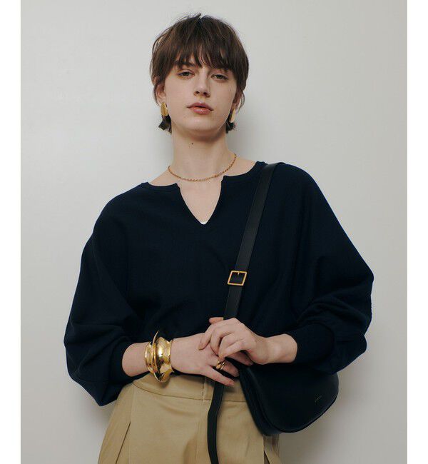 allureville「コットンインレードルマンスリーブプルオーバー」|ニット・セーター|