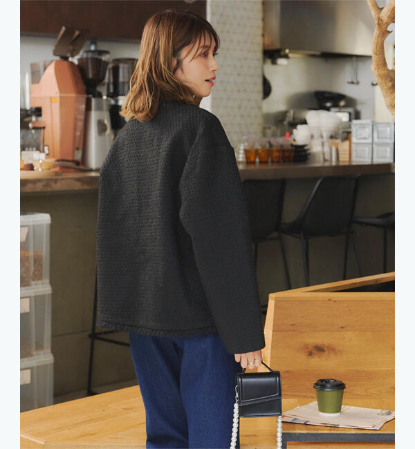 titivate「ツイードジャケット」|ノーカラージャケット|