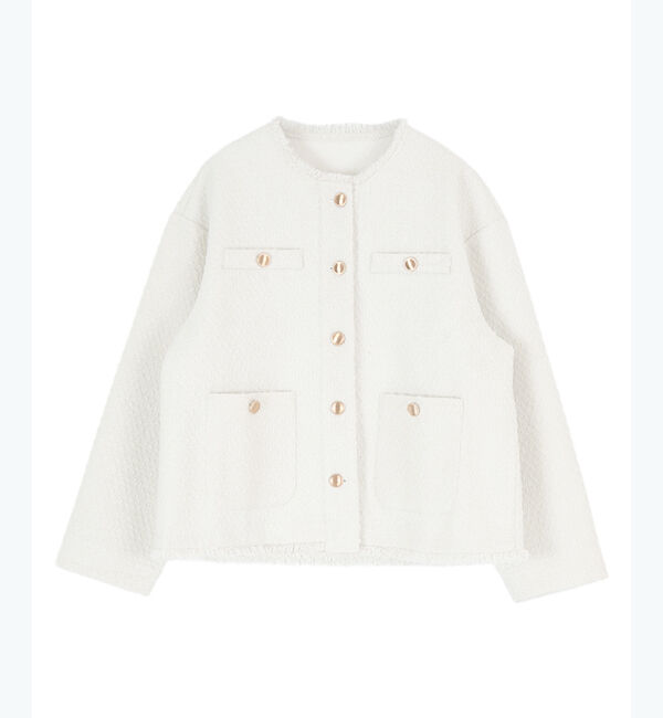 titivate「ツイードジャケット」|ノーカラージャケット|