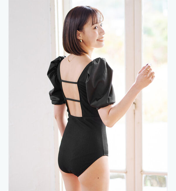 ur's「【小西翼さんコラボアイテム】パフスリーブワンピース/水着」|コンビネゾン|