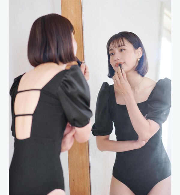 ur's「【小西翼さんコラボアイテム】パフスリーブワンピース/水着」|コンビネゾン|