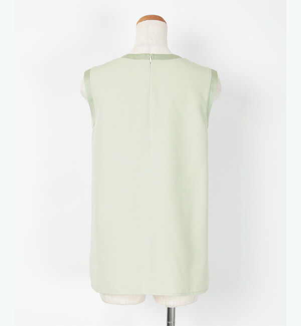 ur's「【星玲奈さんコラボアイテム】【神山まりあさん着用】サテン切替ノースリーブトップス」|Tシャツ・カットソー|