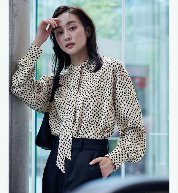 ur's「ダルメシアンプリントボウタイブラウス」|シャツ・ブラウス|