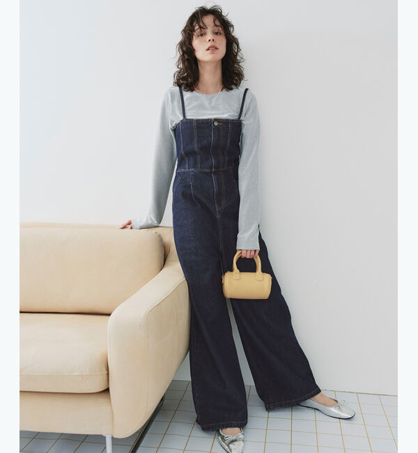 titivate「キャミソールデニムオールインワン」|デニム|