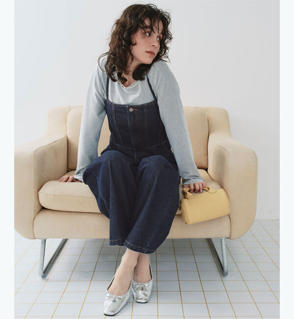 titivate「キャミソールデニムオールインワン」|デニム|