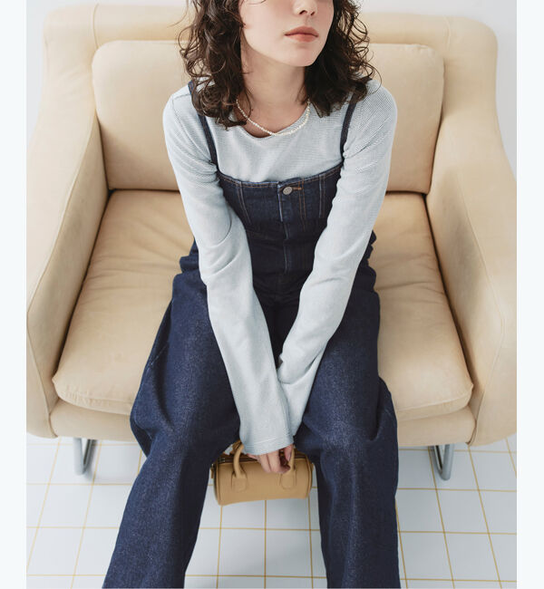 titivate「キャミソールデニムオールインワン」|デニム|