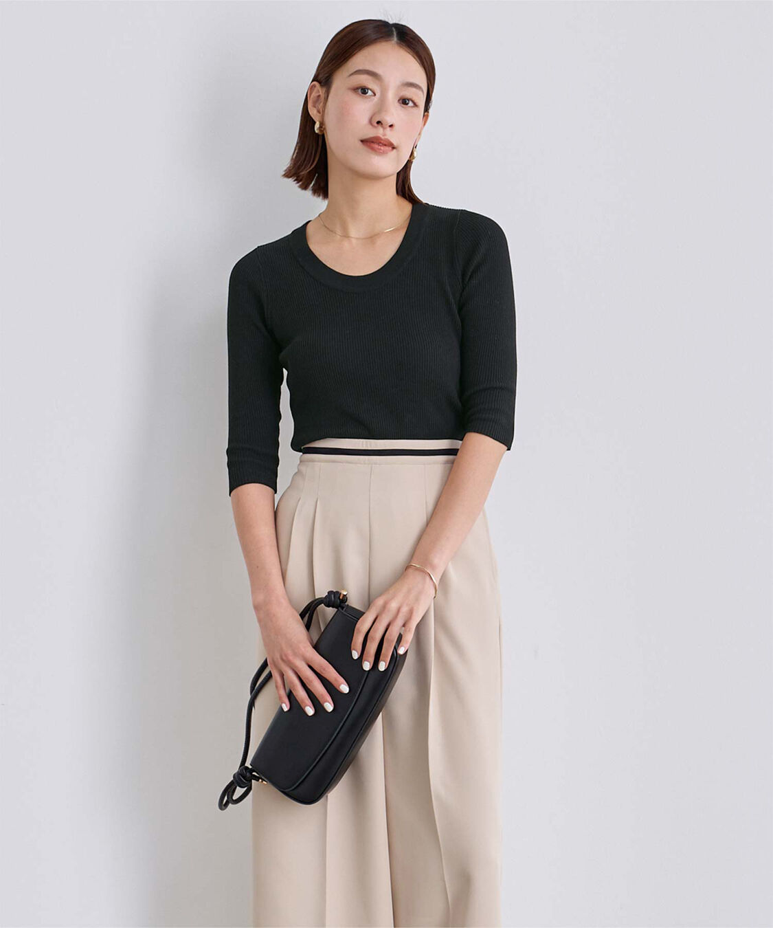 ur's「Uネックリブニット」|ニット・セーター|