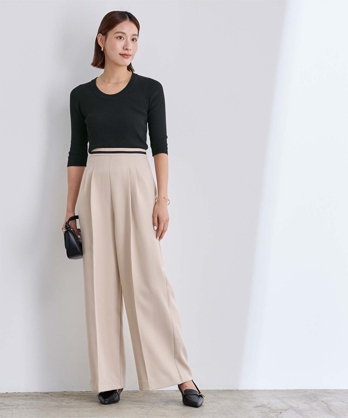 ur's「Uネックリブニット」|ニット・セーター|