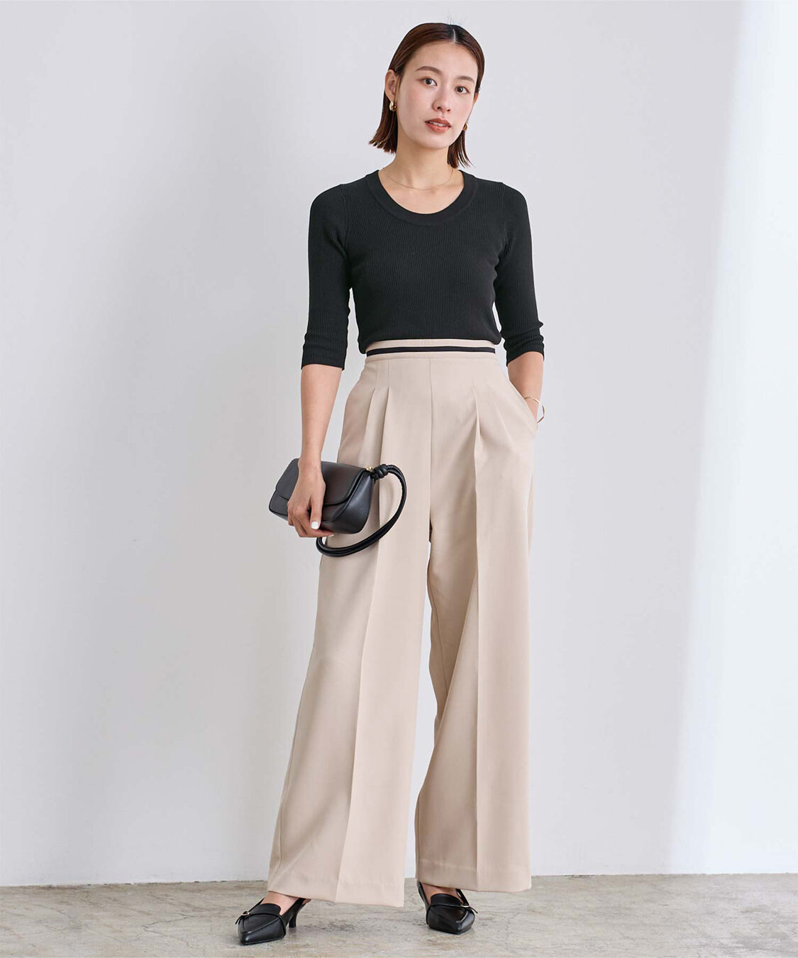 ur's「Uネックリブニット」|ニット・セーター|