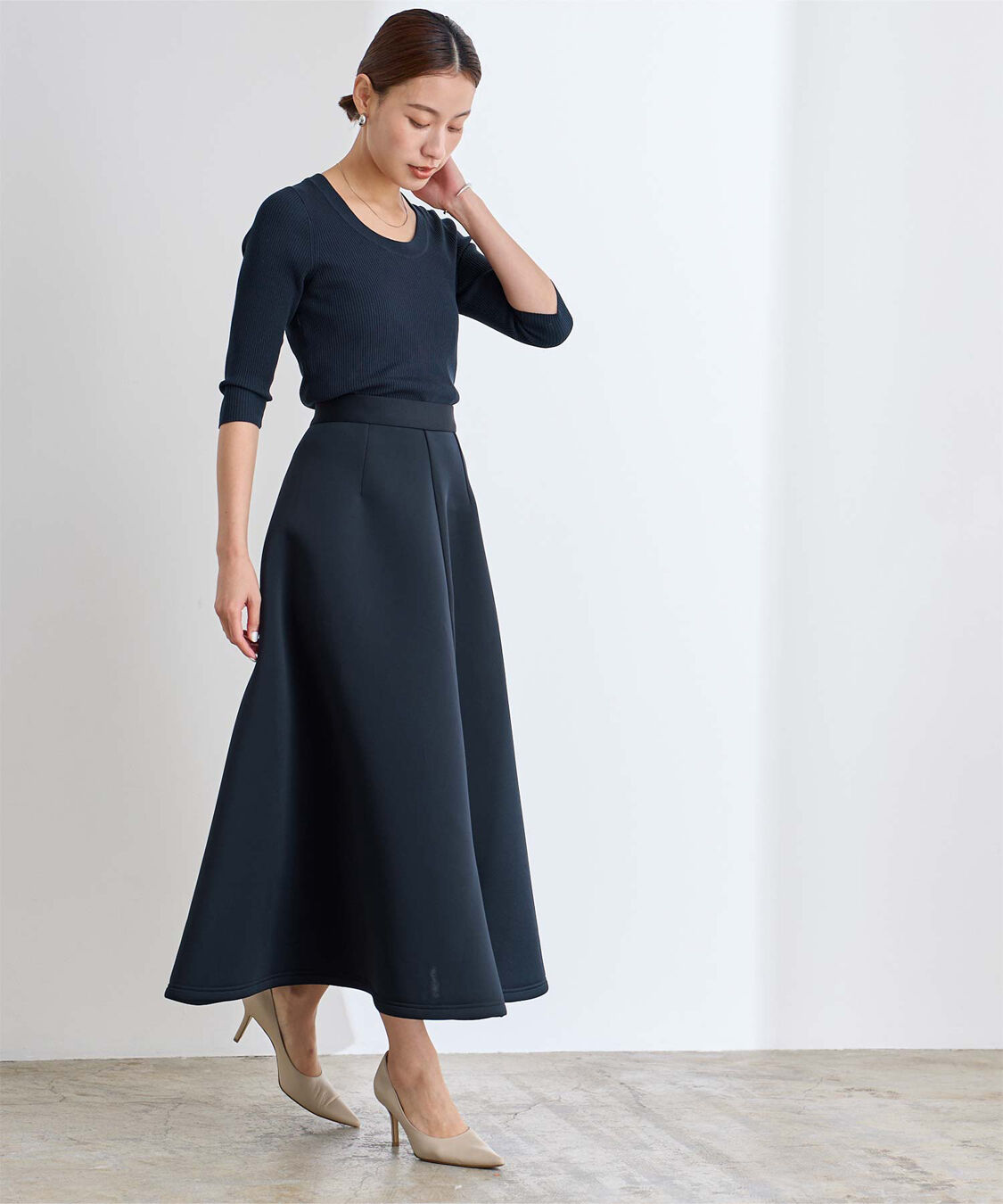 ur's「Uネックリブニット」|ニット・セーター|