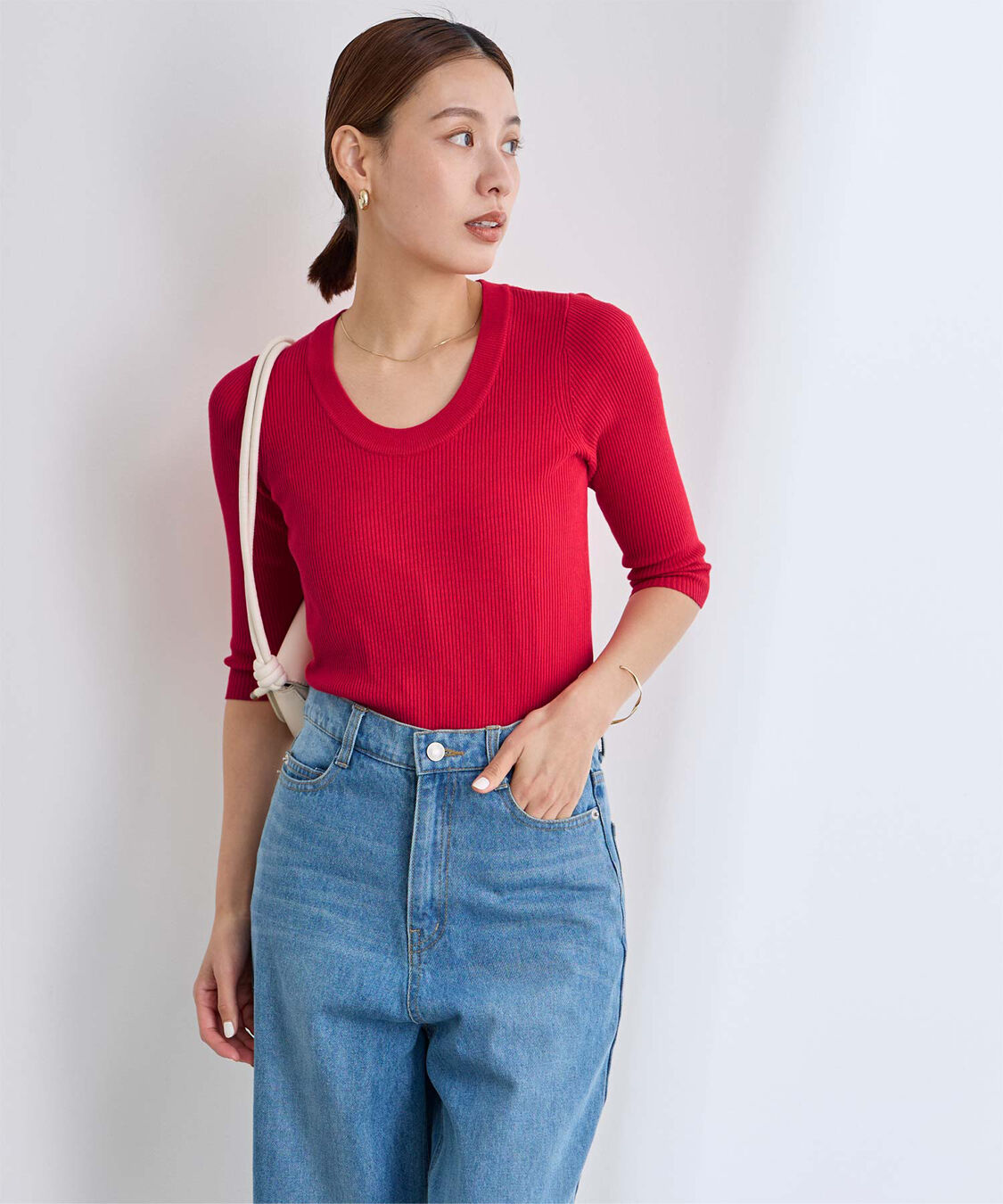 ur's「Uネックリブニット」|ニット・セーター|