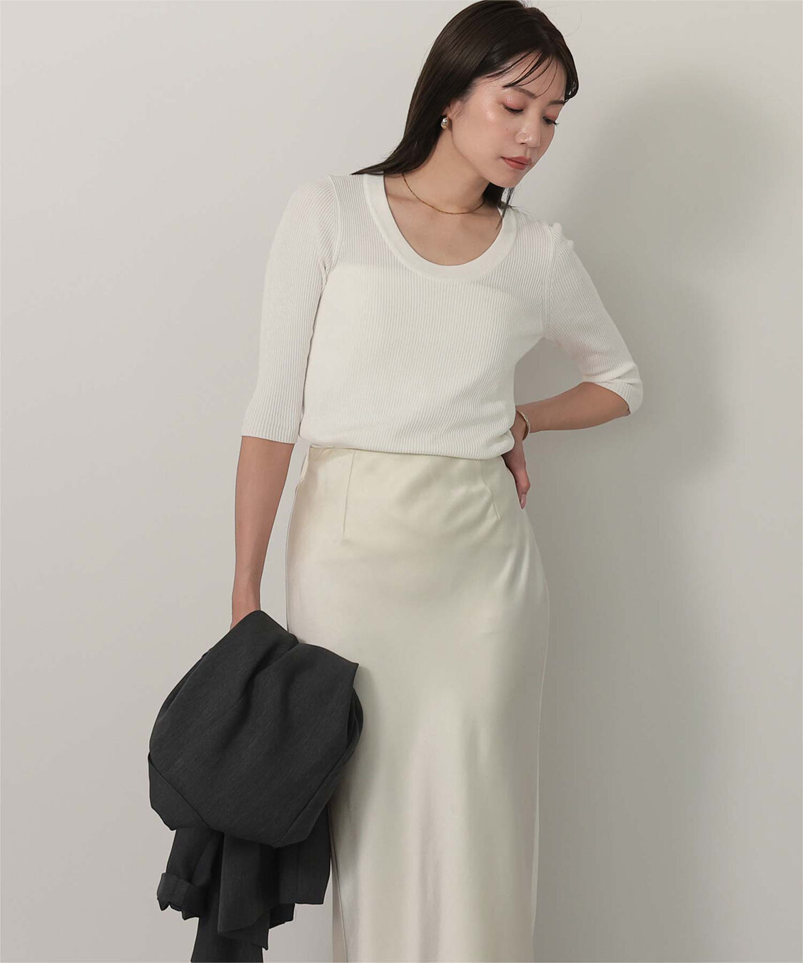 ur's「Uネックリブニット」|ニット・セーター|