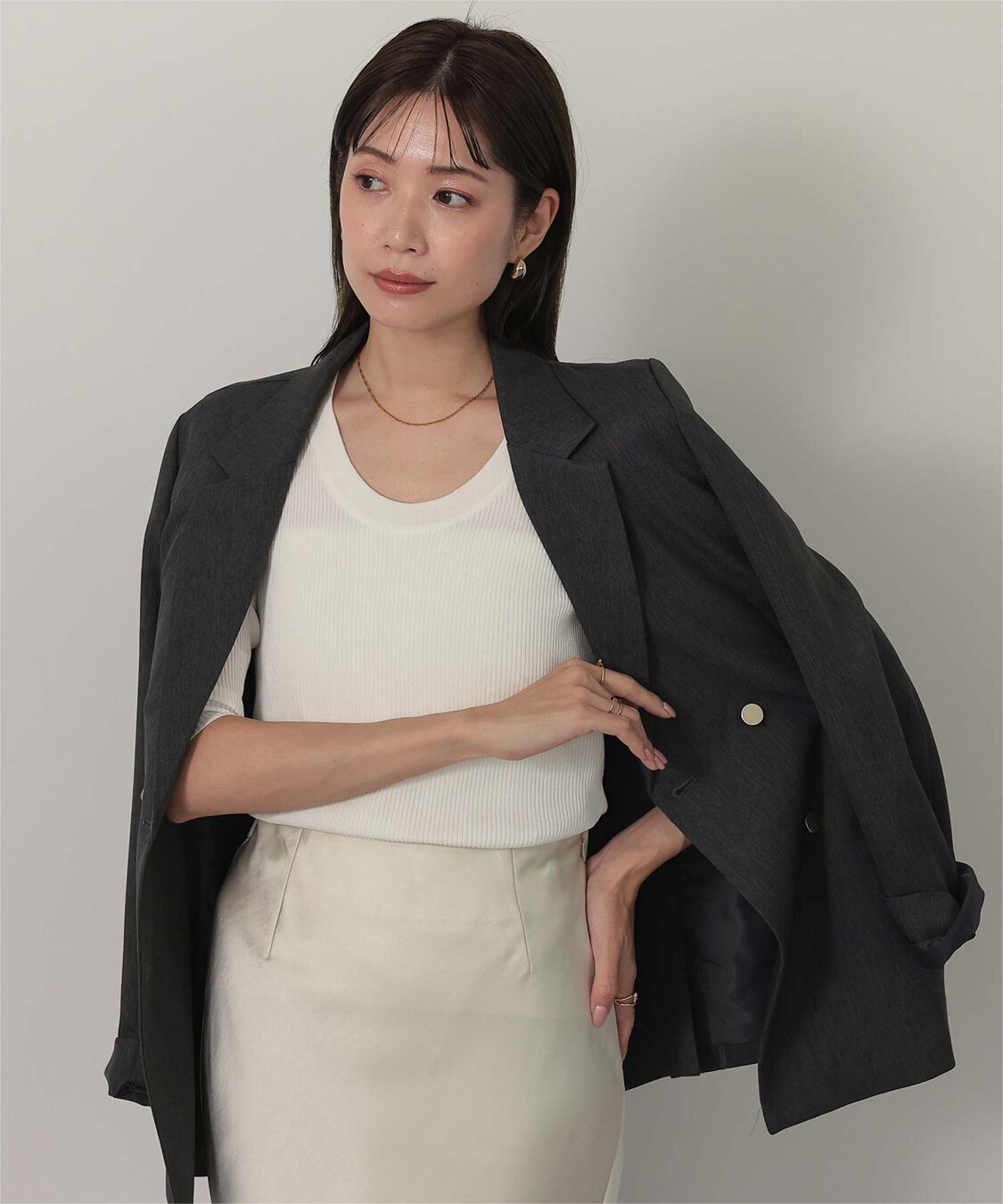 ur's「Uネックリブニット」|ニット・セーター|