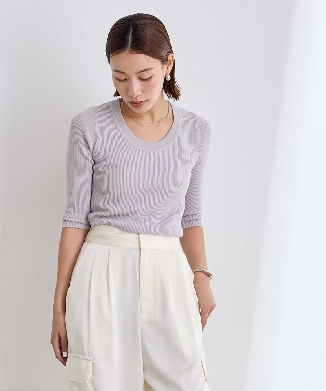 ur's「Uネックリブニット」|ニット・セーター|