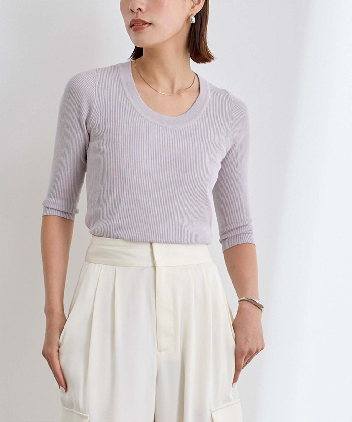 ur's「Uネックリブニット」|ニット・セーター|