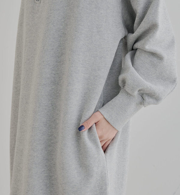  「ハーフジップスウェットワンピース」|ワンピース|