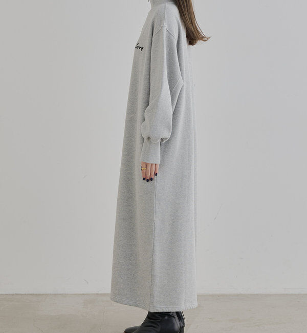  「ハーフジップスウェットワンピース」|ワンピース|