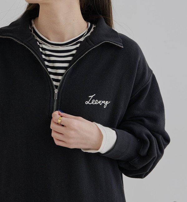  「ハーフジップスウェットワンピース」|ワンピース|