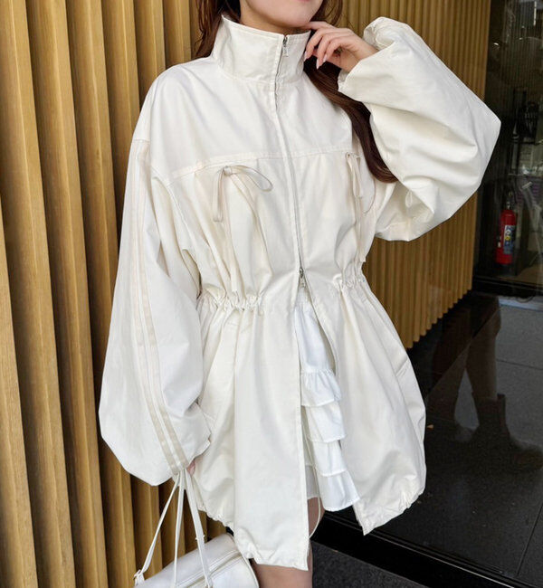  「サイドラインリボンブルゾン」|ダウンベスト・ベスト|オフホワイト